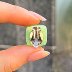 Green Square Clip-On Earrings | Watch This Space