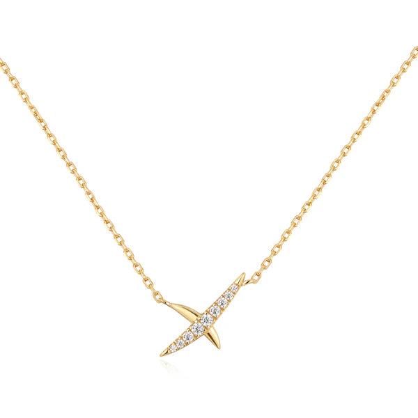 Gold Kiss Pavé Necklace | Ania Haie