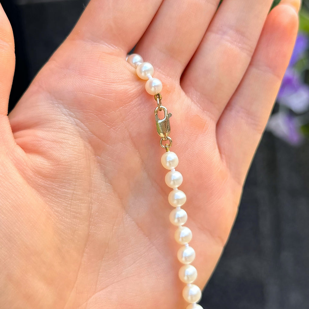 Freshwater Pearl 9ct Gold Beaded Dainty Necklace