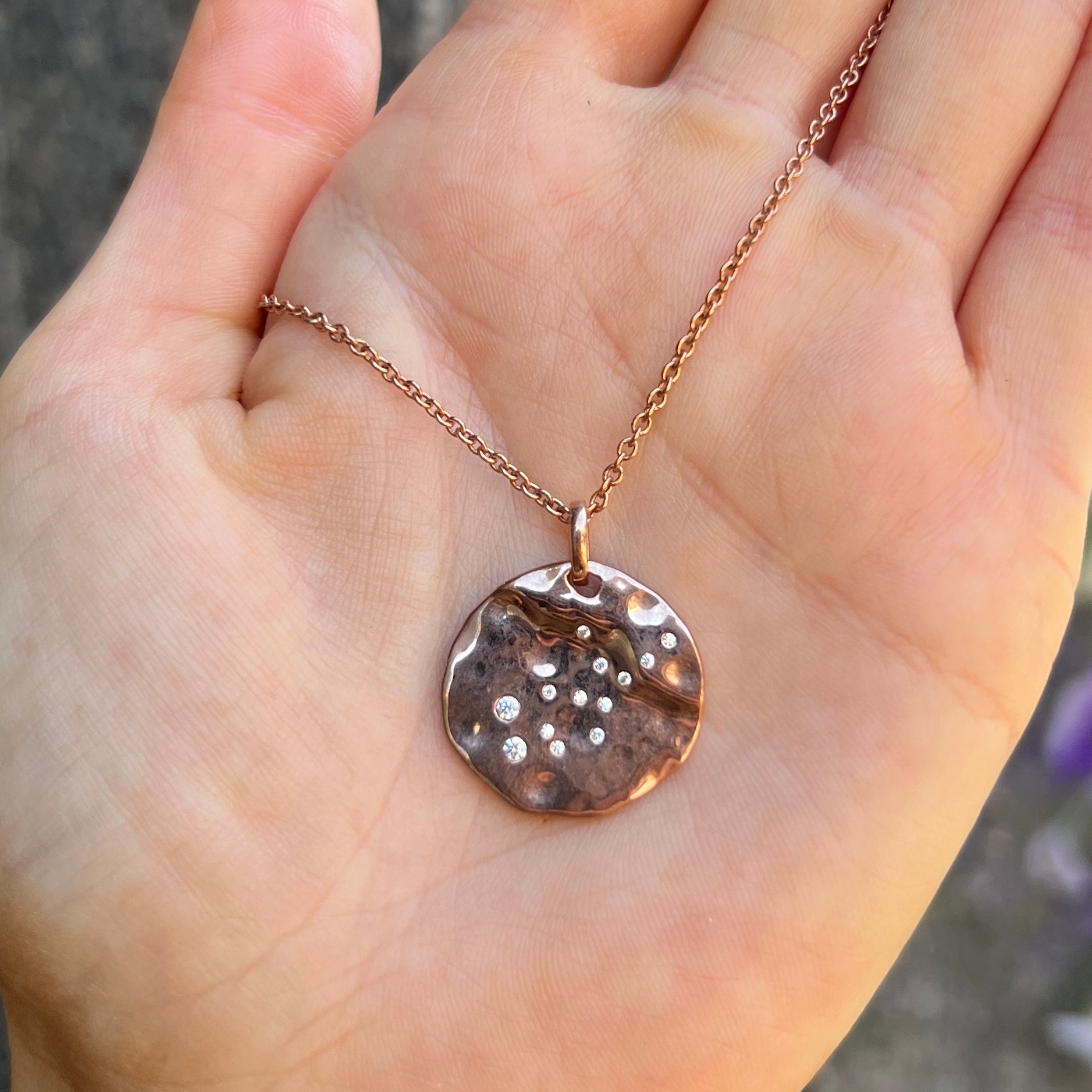 9ct Rose Gold Plated Star Sign Constellation Necklace