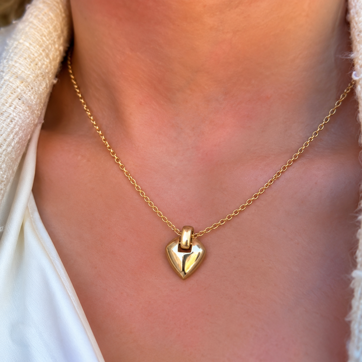 14ct Gold Plated Shield Pendant Necklace | Ania Haie