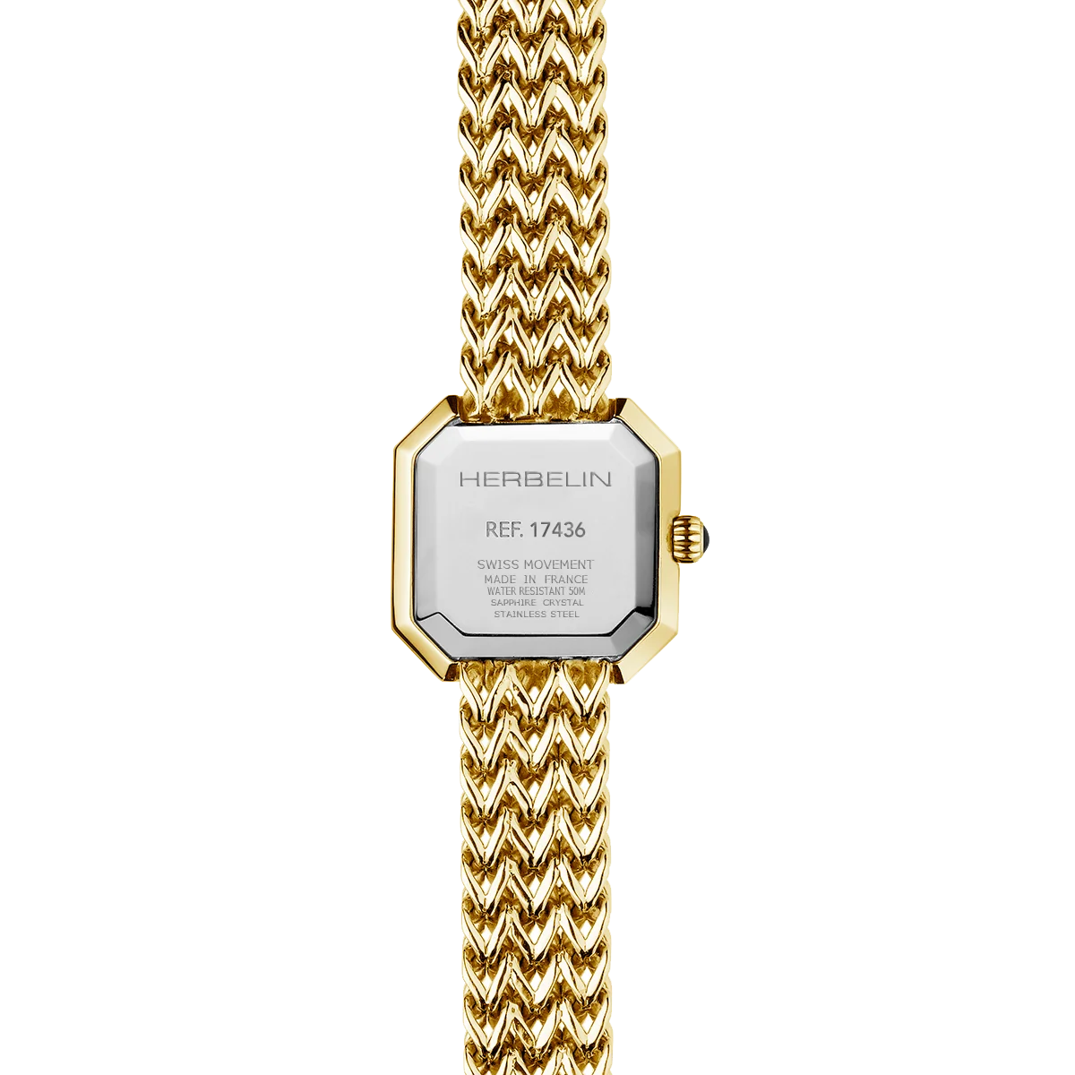 Herbelin Octogone Ladies Steel Gold Watch with White Dial