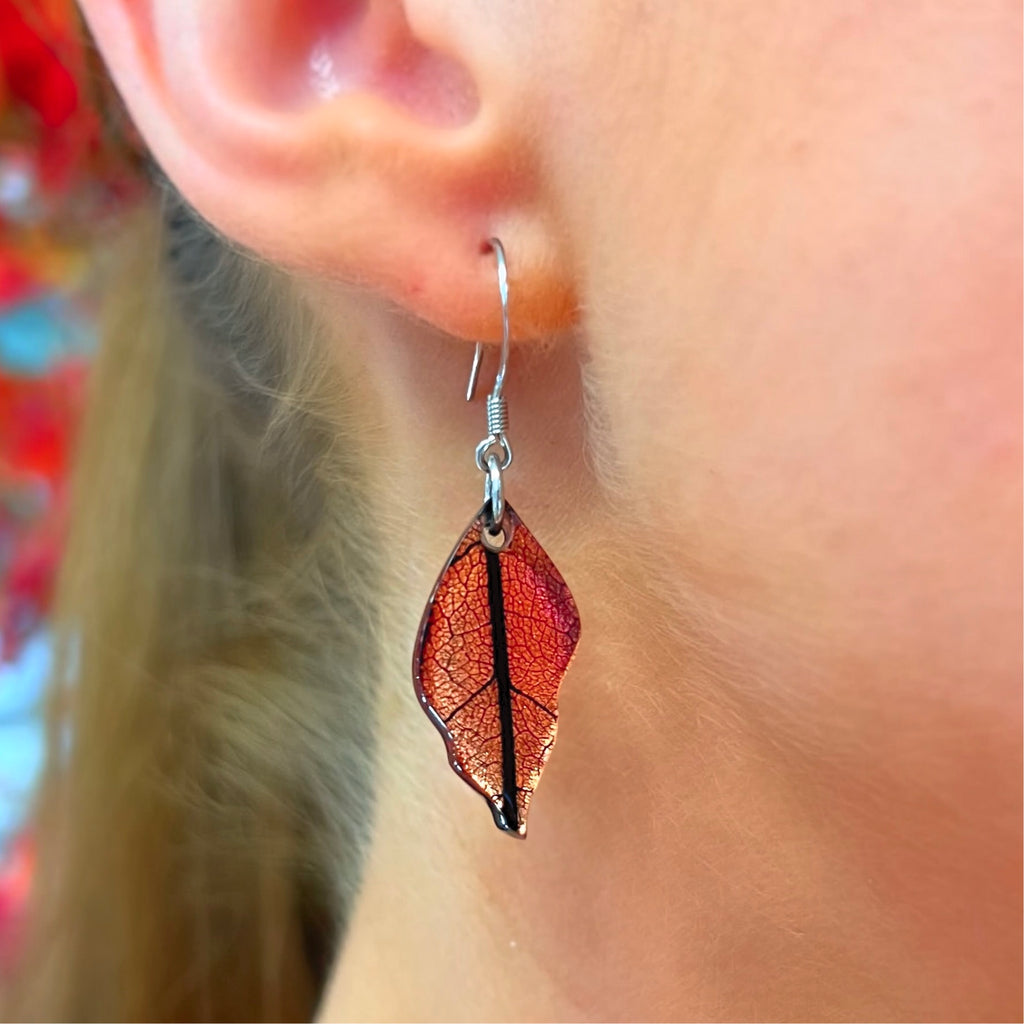 Orange Leaf Drop Earrings | Watch This Space