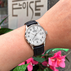 Festina | Swiss Steel Silver Dial Black Leather Strap Watch | Ladies
