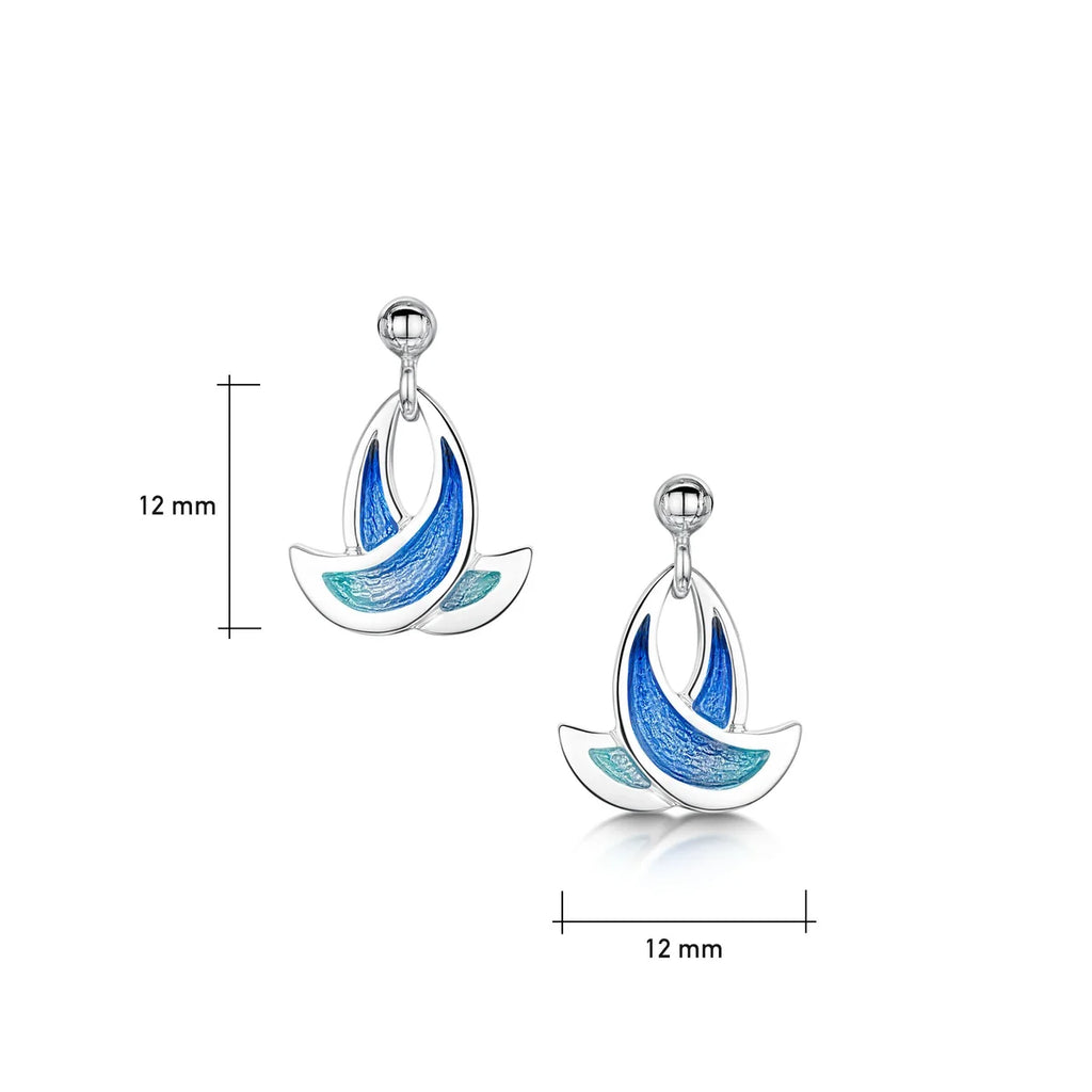 Sterling Silver Summer Splash Small Enamel Drop Earrings | Sheila Fleet | Pre-Order