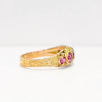 Antique Graduated Almandine Garnet 15ct Yellow Gold Five Stone Ring | Size J