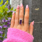 Amethyst & Pearl 9ct Yellow Gold Ring | Size N