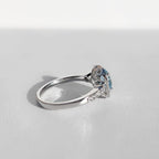Aquamarine and Diamond 18ct White Gold Ring | Size M ½