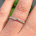 Diamond Platinum Wave Ring | Size L