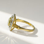 Art Deco Inspired Octagonal Opal and Diamond 9ct Yellow Gold Cluster Ring | Size O