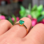 Emerald 9ct Yellow Gold Solitaire Ring | Size O