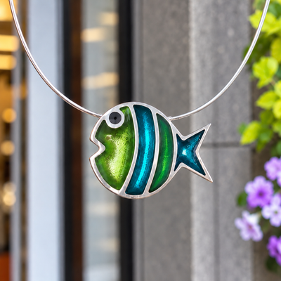 Neptune Stripe Bubble Fish Necklace | Watch This Space