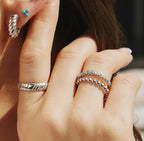 Turquoise & Cubic Zirconia Silver Ring | Size O | Ania Haie