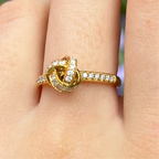Diamond 18ct Yellow Gold Knot Ring | Size M