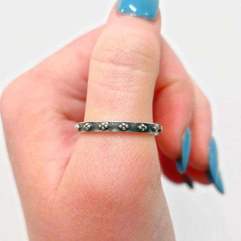 Sterling Silver Textured Oxidised Ring