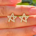 Asymmetric Five-Point Star Cubic Zirconia 14ct Gold Plated Stud Earrings | Ania Haie