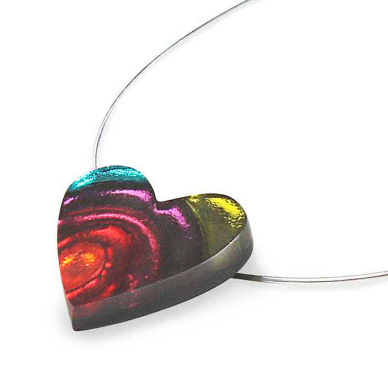 ‘Watch This Space’ Heart Necklace - Rainbow