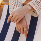 Malachite and Turquoise Gold Bezel Ring | Size O ½ | Ania Haie