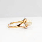 Vintage Freshwater Pearl 9ct Yellow Gold 'Eye of Horus' Ring | Size N
