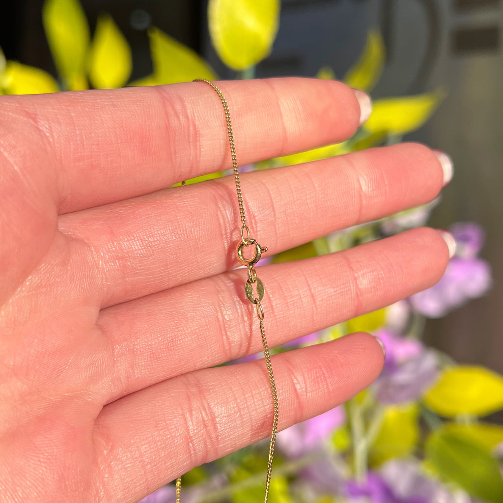 Vintage Black Diamond 9ct Yellow Gold Witch's Heart Necklace