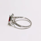 Ruby and Diamond Pear Shaped 18ct White Gold Ring | Size N