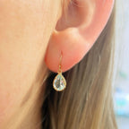 Pear Cut Aquamarine 9ct Yellow Gold Drop Earrings
