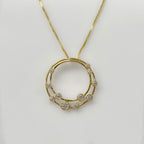 Diamond Bubble 9ct Yellow Gold Necklace