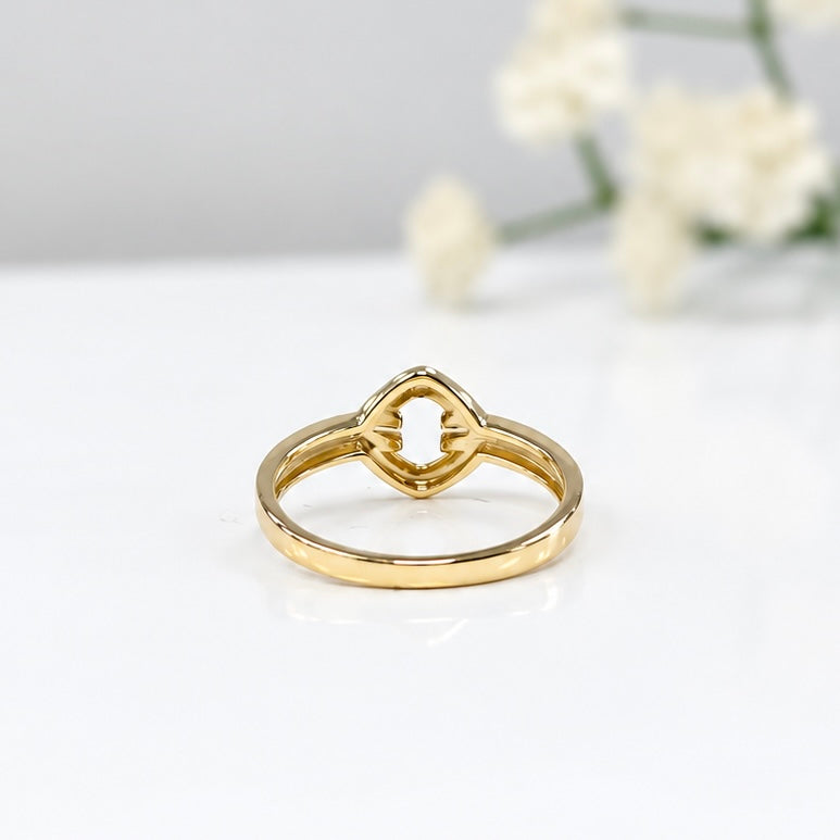 Diamond 9ct Yellow Gold Open Link Ring