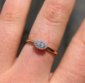 Diamond 9ct Yellow Gold Eye Shape Ring | Size O