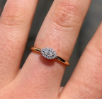 Diamond 9ct Yellow Gold Eye Shape Ring | Size O
