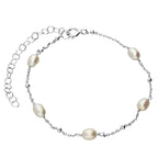 Freshwater Pearl Sterling Silver Dainty Station Bracelet