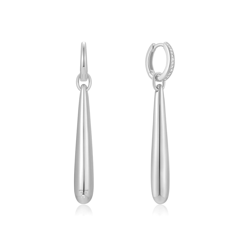 Long Water Droplet Sterling Silver Earrings | Ania Haie