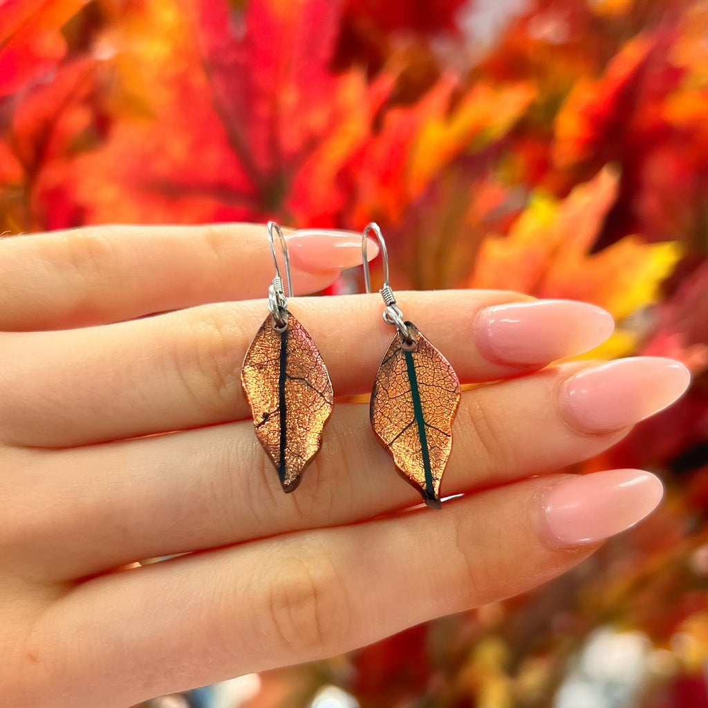 Orange Leaf Drop Earrings | Watch This Space