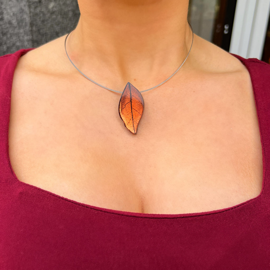 Orange Leaf Necklace | Watch This Space