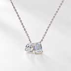 Cubic Zirconia ‘Toi et Moi’ Sterling Silver Necklace
