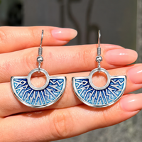 Sterling Silver Sheila Fleet Runic 'Orkney Isles' Drop Earrings