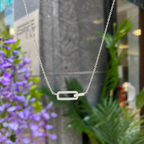 Sterling Silver Cubic Zirconia Glam Interlock Necklace | Ania Haie
