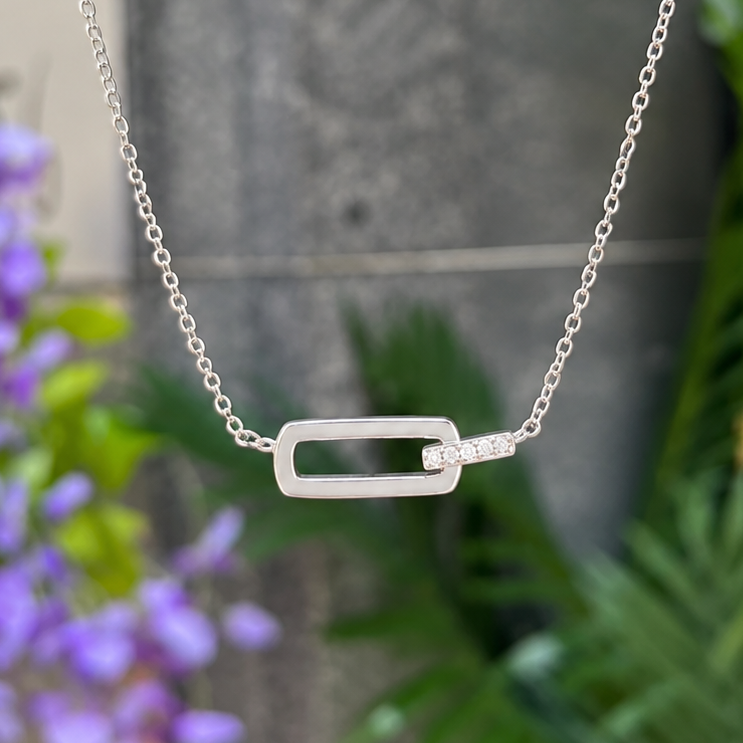 Sterling Silver Cubic Zirconia Glam Interlock Bracelet | Ania Haie