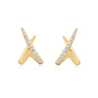 Gold Kiss Polished Pavé Stud Earrings | Ania Haie