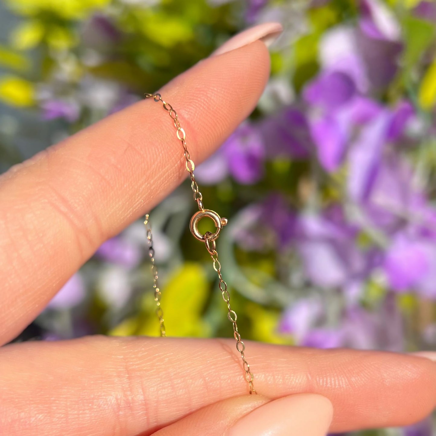 Vintage 9ct Yellow Gold Oval Faceted Amethyst Necklace