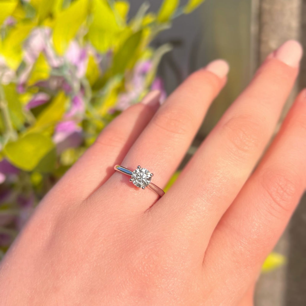 'The Marilyn' 1ct Natural Diamond Platinum Solitaire Engagement Ring | Size M