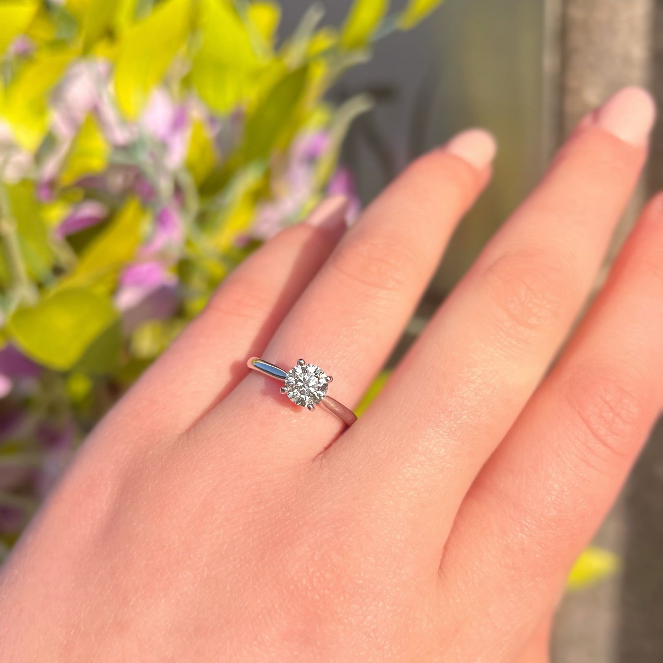 'The Marilyn' 1ct Natural Diamond Platinum Solitaire Engagement Ring | Size M