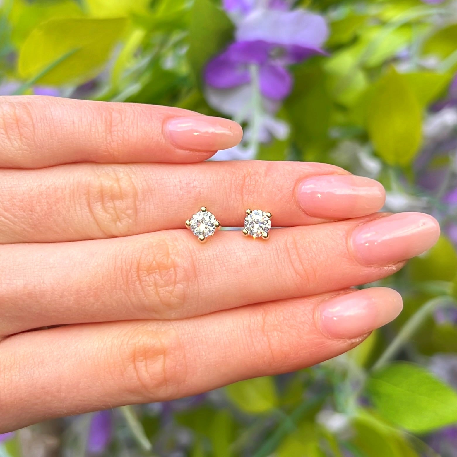 Cubic Zirconia 9ct Yellow Gold Stud Earrings