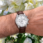 Festina | Timeless Chronograph Brown Leather White Dial Watch | Gents