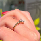 Antique Inspired Moonstone Dainty 9ct Yellow Gold Trilogy Ring | Size M