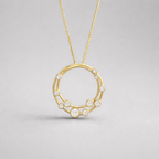 Diamond Bubble 9ct Yellow Gold Necklace