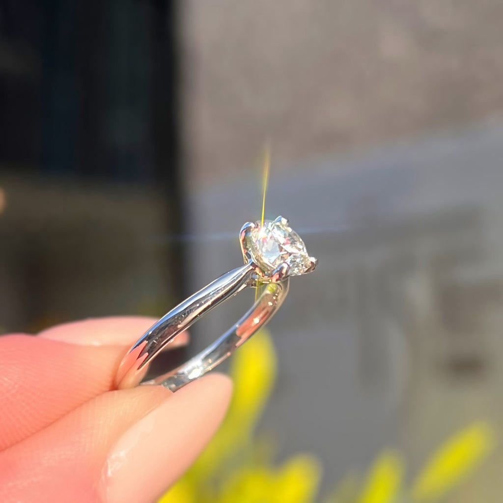 'The Marilyn' 1ct Natural Diamond Platinum Solitaire Engagement Ring | Size M