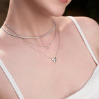 Heart Kiss Pave Sterling Silver Necklace | Ania Haie