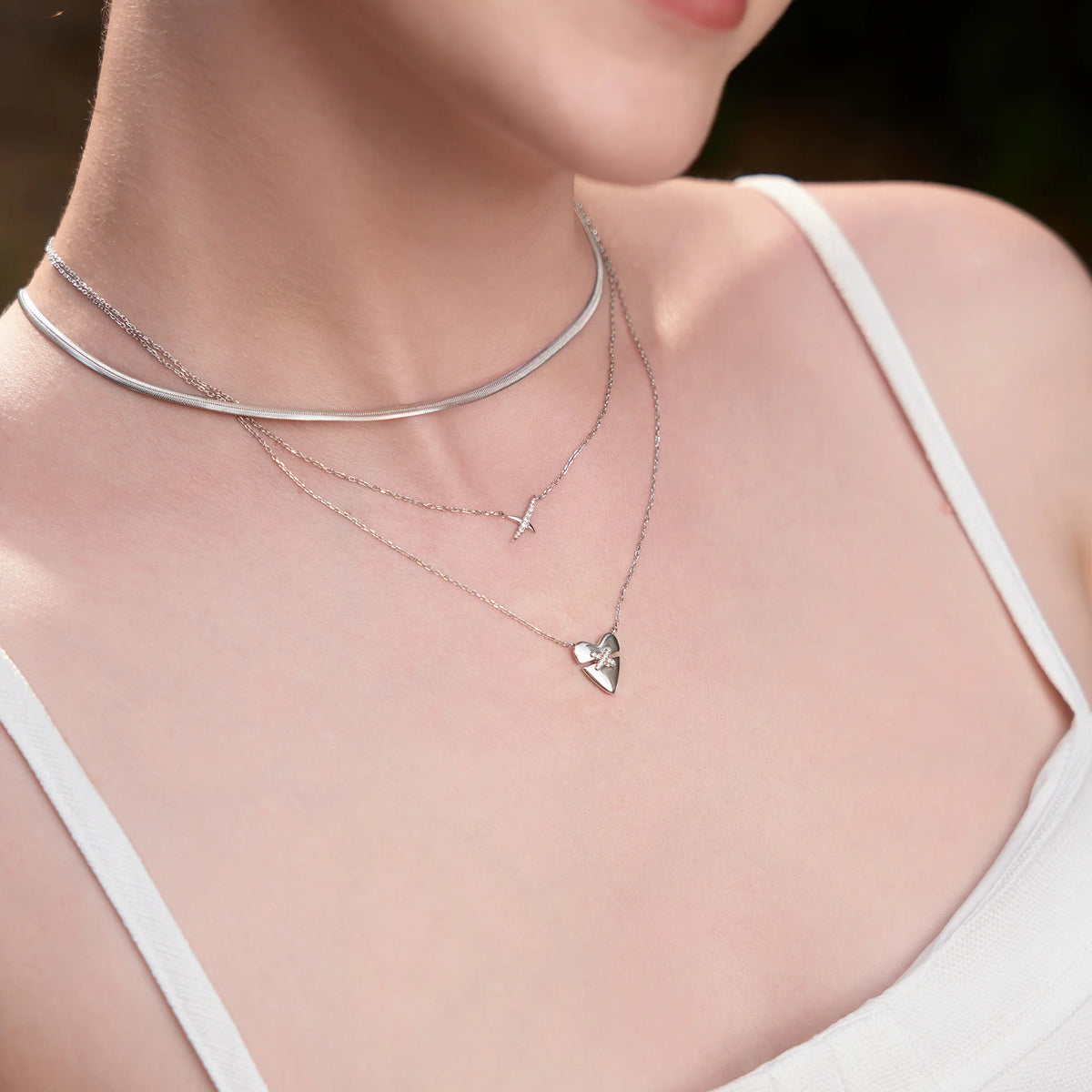 Heart Kiss Pave Sterling Silver Necklace | Ania Haie