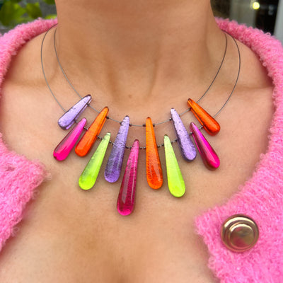 Pre-Order | Pink, Purple, Green & Orange Icicle Necklace | Watch This Space